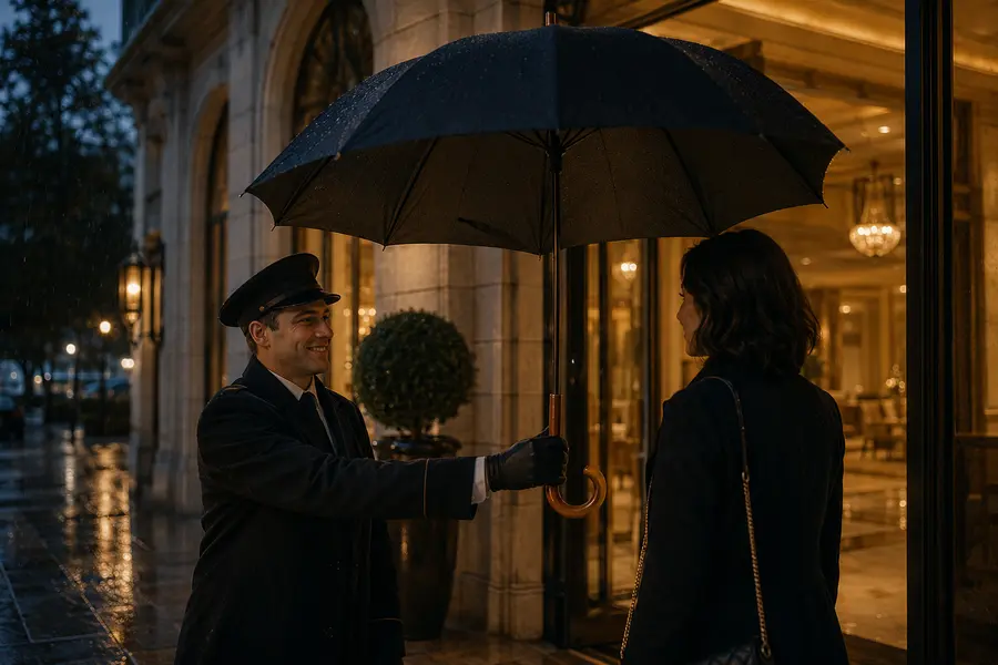 Guest Umbrellas for hotel bell, concierge, and luggage handling operations