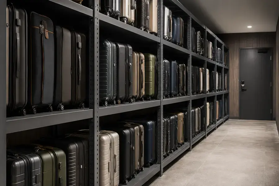 Luggage-Room Shelving for hotel bell, concierge, and luggage handling operations