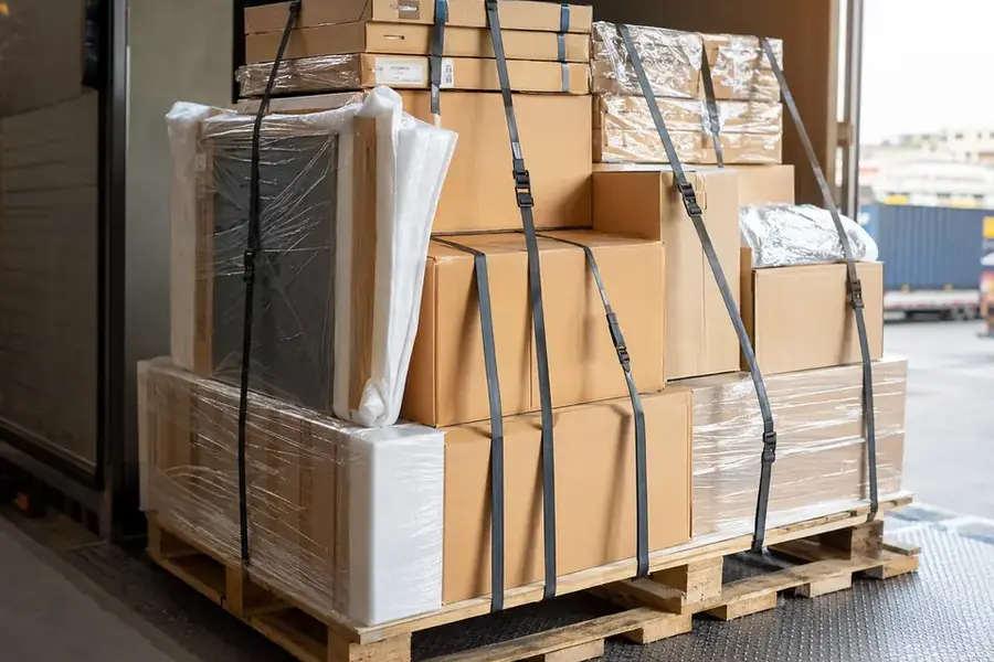 Consolidated container loading for hotel carts and guest-service equipment