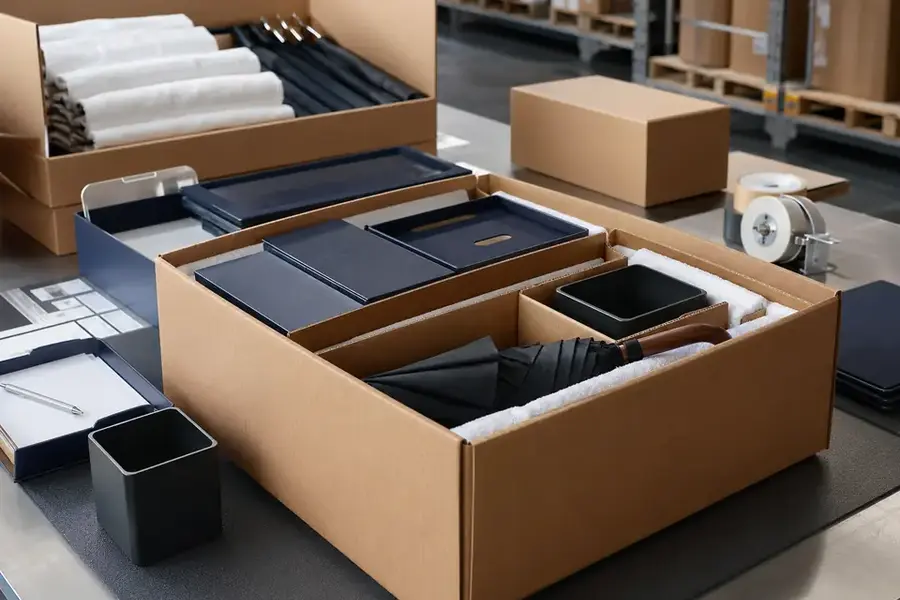 Protective packing applied to hospitality equipment before transport