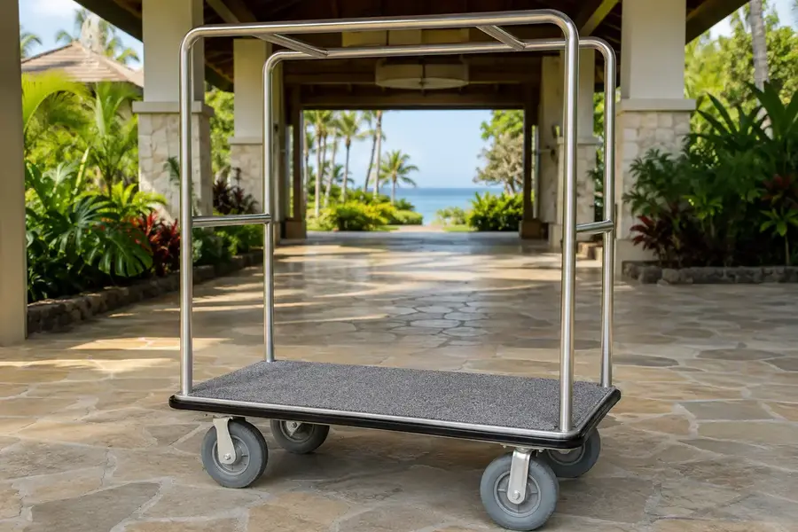 Luggage handling equipment suited to luxury resort arrival service