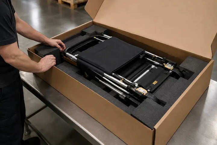 Accessibility products protected and labeled for hotel delivery