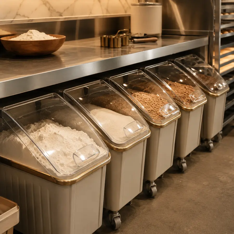 Ingredient Bins for professional bakery and pastry production