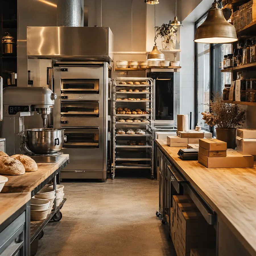 Compact cloud kitchen optimized for delivery production