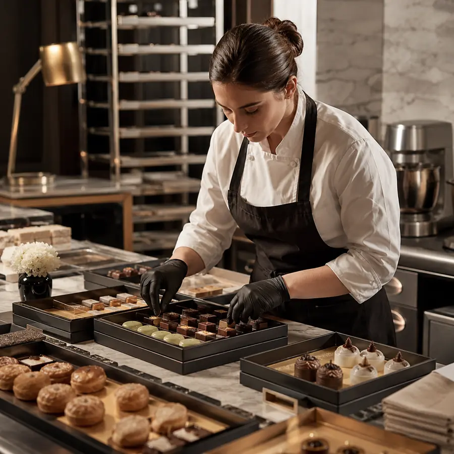 Hotel in-room pastry and amenity production