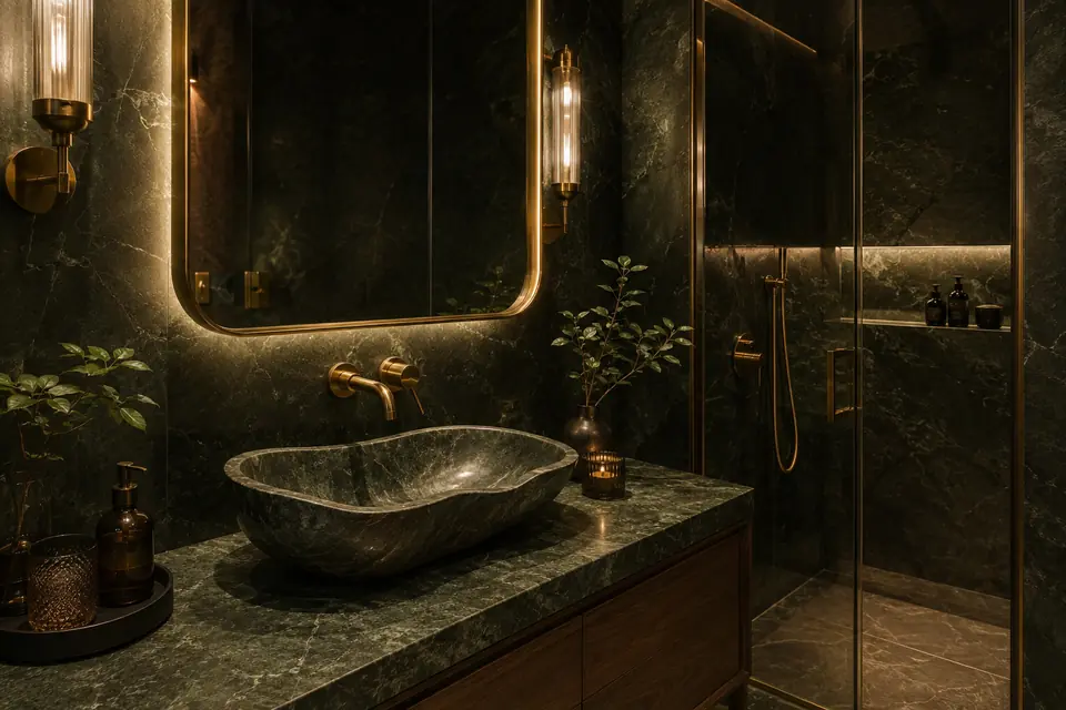 Distinctive boutique hotel bathroom fixtures and accessories