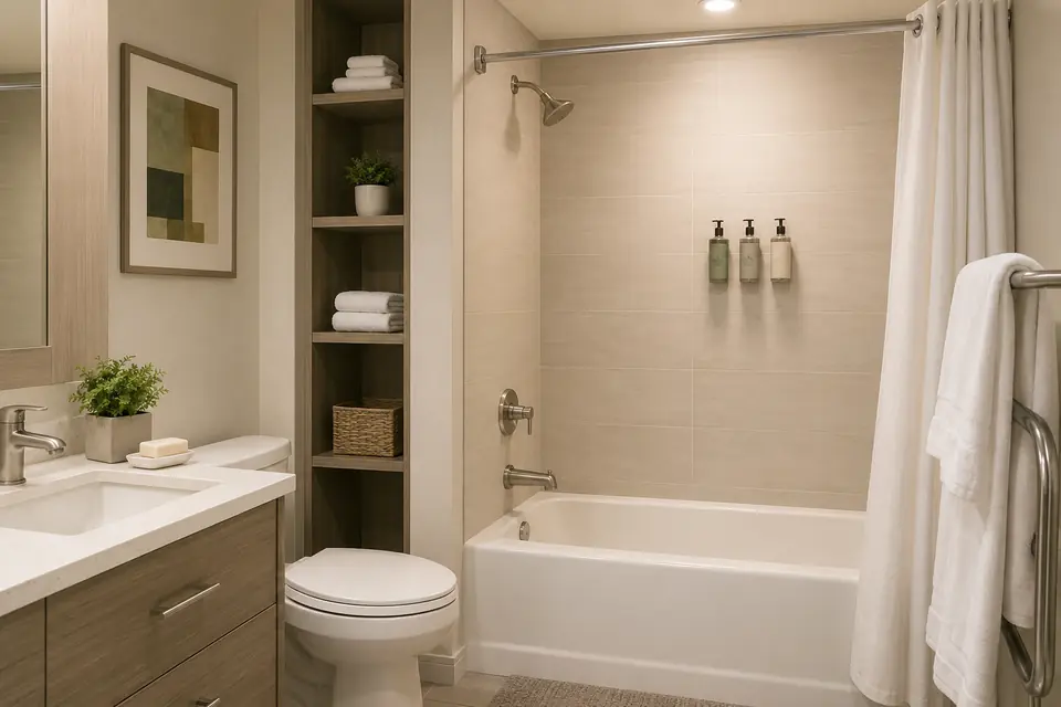 Extended-Stay Properties bathroom fixtures and accessories