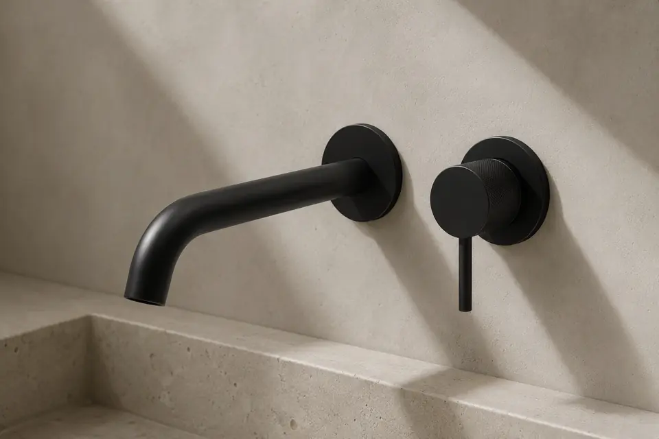 Matte Black for hotel bathroom fixtures and accessories