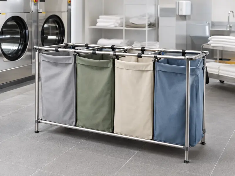 Commercial laundry bags used for hotel linen handling