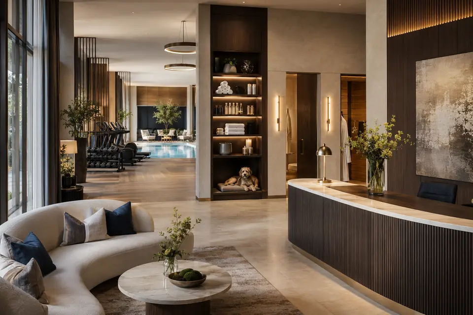 Hotel spa, pool, fitness, and guest wellness supplies