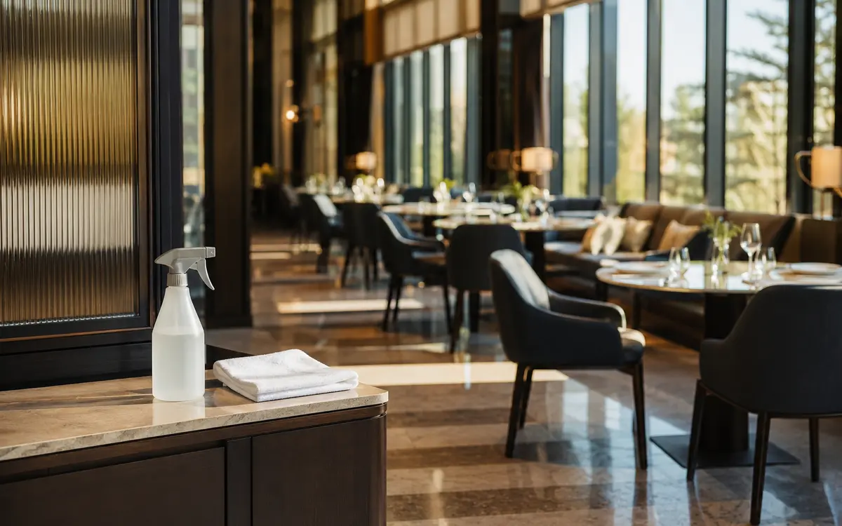 Cleaning products for hotel restaurant and dining areas