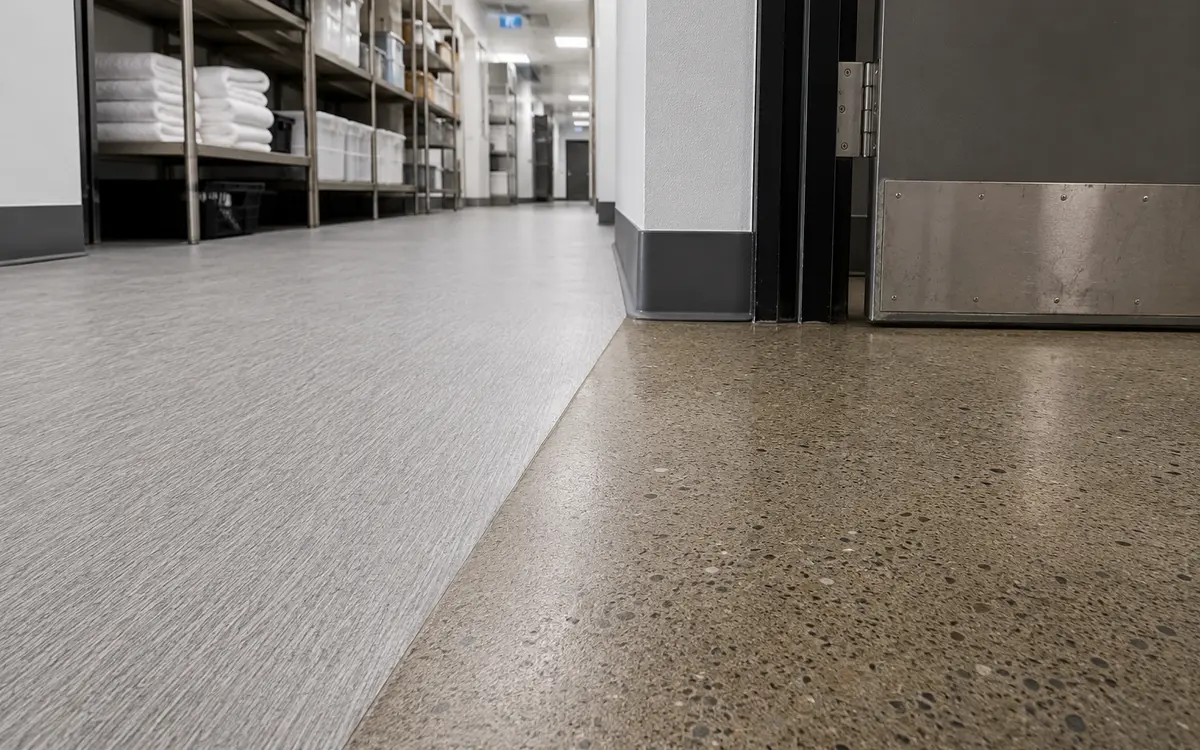 Resilient and hard commercial flooring for daily cleaner selection