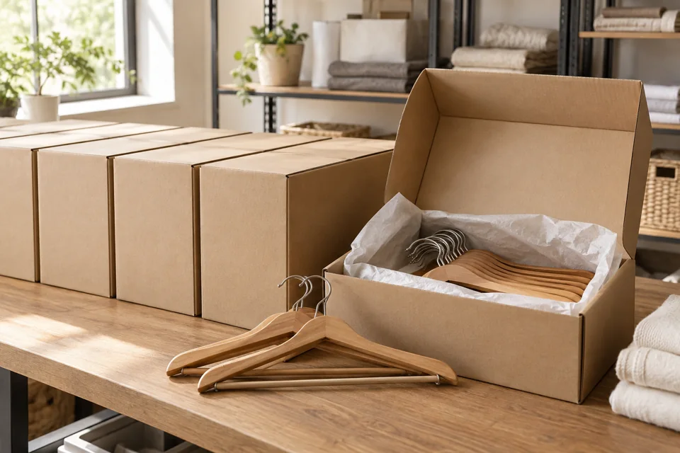 Protected hanger sets organized for consistent room kits