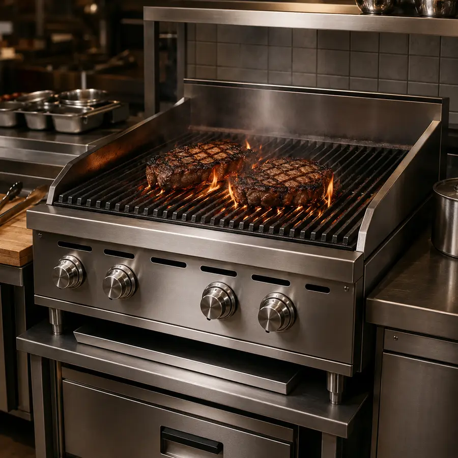 Charbroilers for commercial hospitality kitchens