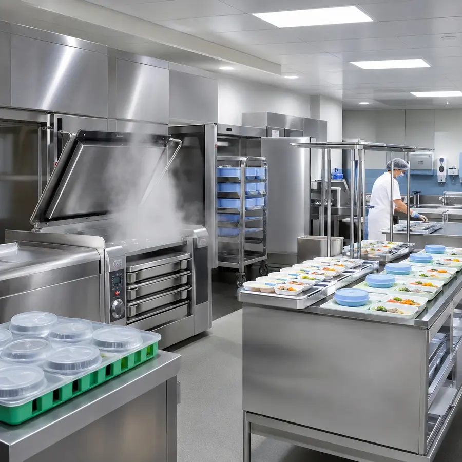 Hygienic healthcare foodservice kitchen