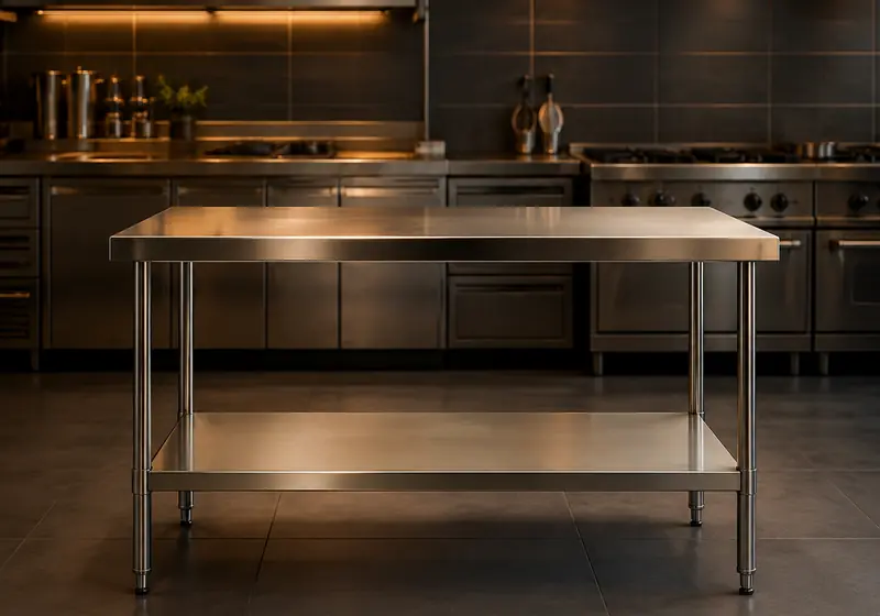 Stainless-Steel Worktables for professional hotel and commercial kitchens