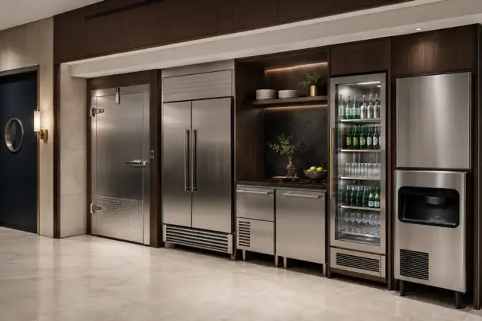 Commercial refrigerated preparation and food packaging workflow