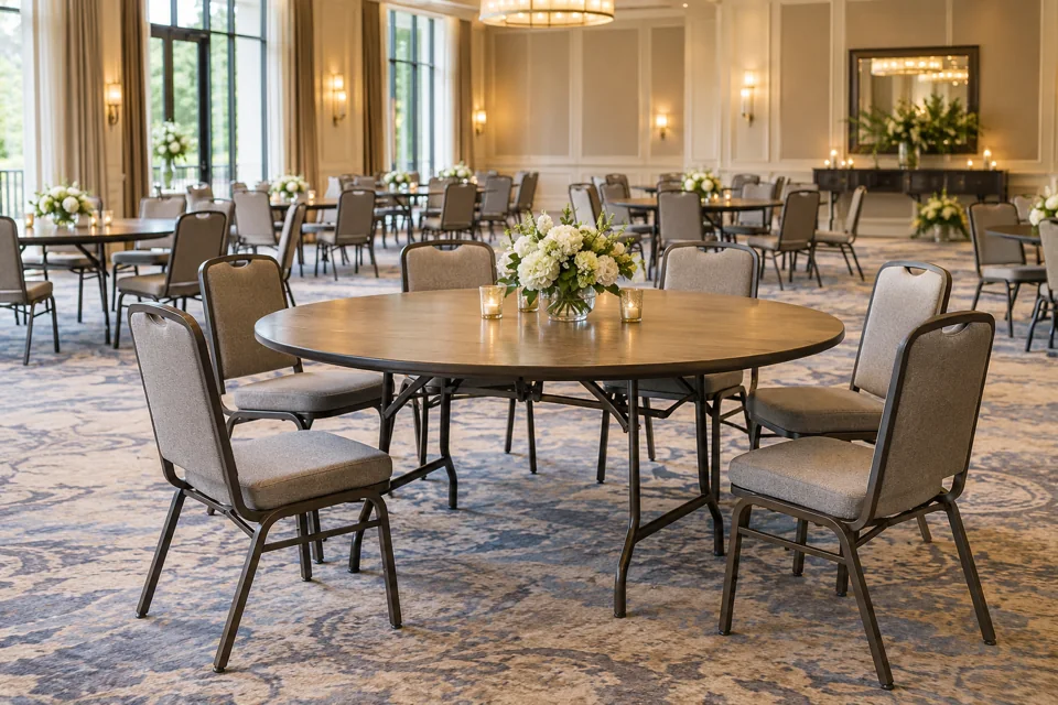 Banquet tables and chairs for hotels and hospitality properties