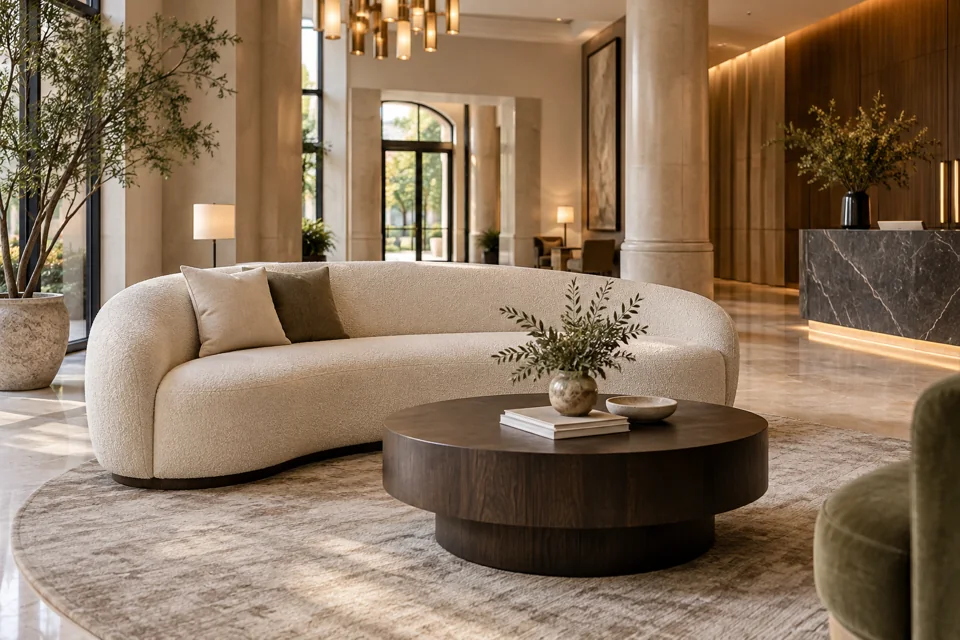 Lobby furniture for hotels and hospitality properties