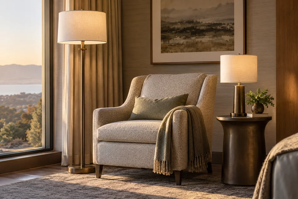 Table and floor lamps for hotels and hospitality properties