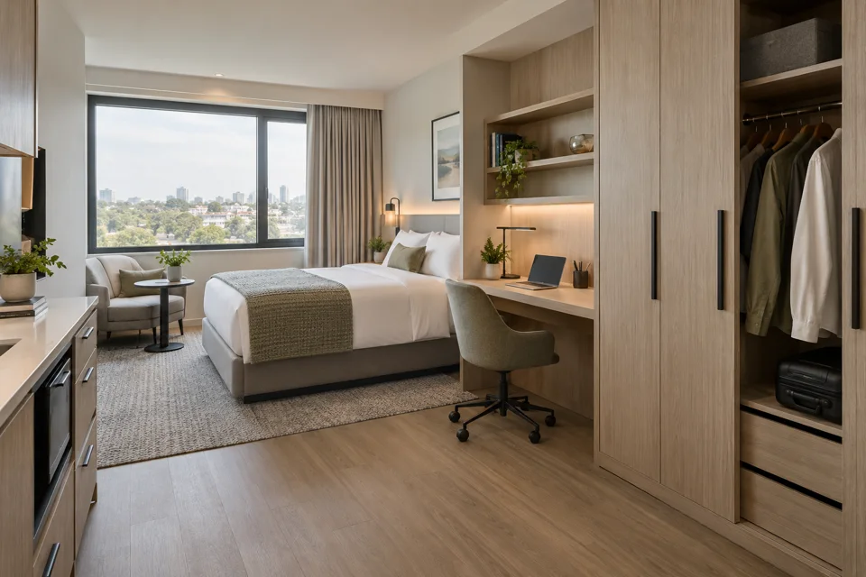 Extended-stay rooms