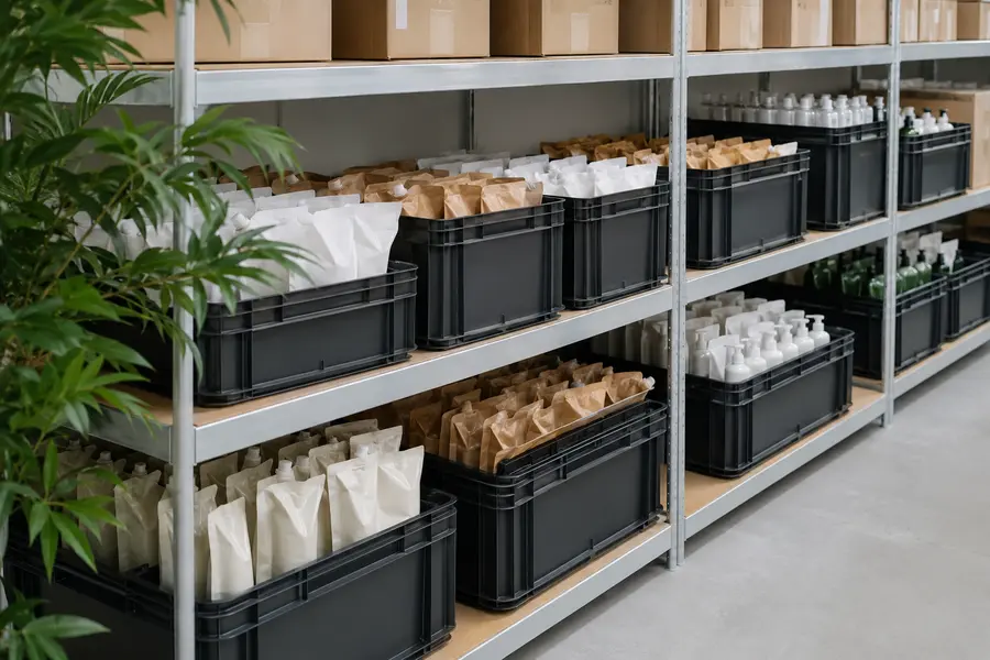 Bulk hotel amenity refill logistics