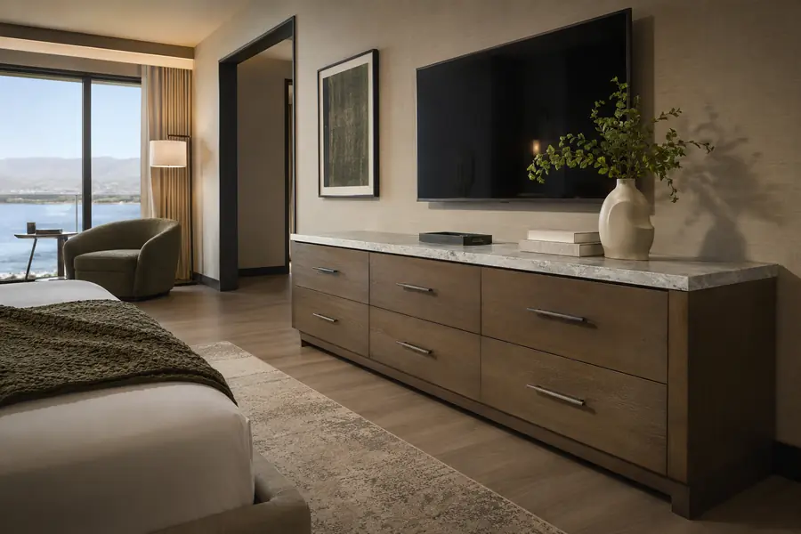 Dressers for hotels and hospitality properties