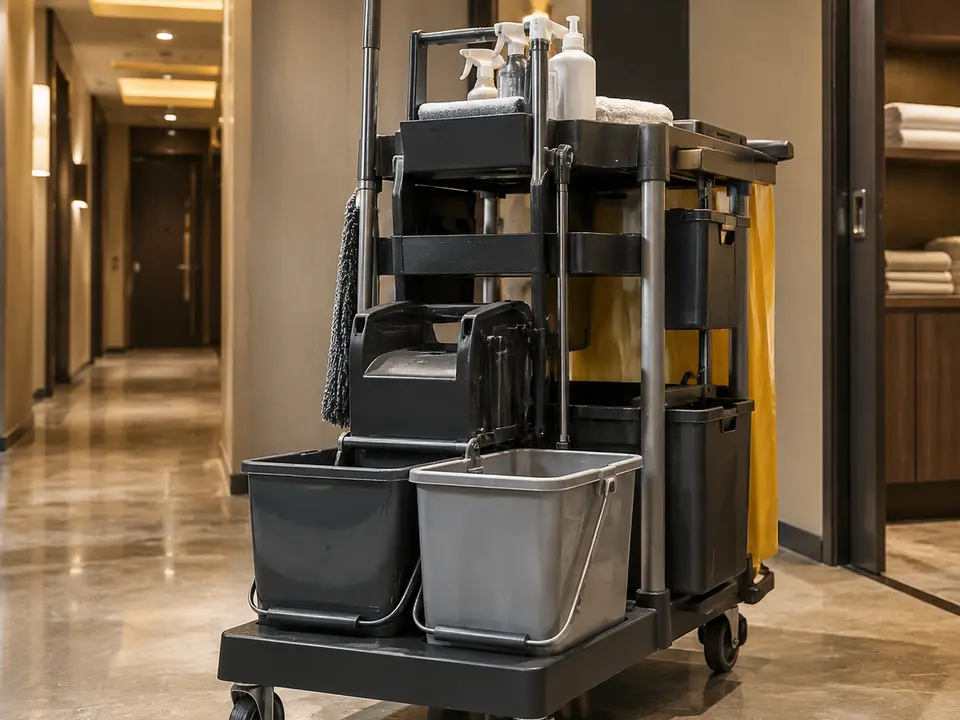 Janitor Carts for hotel housekeeping and commercial janitorial operations