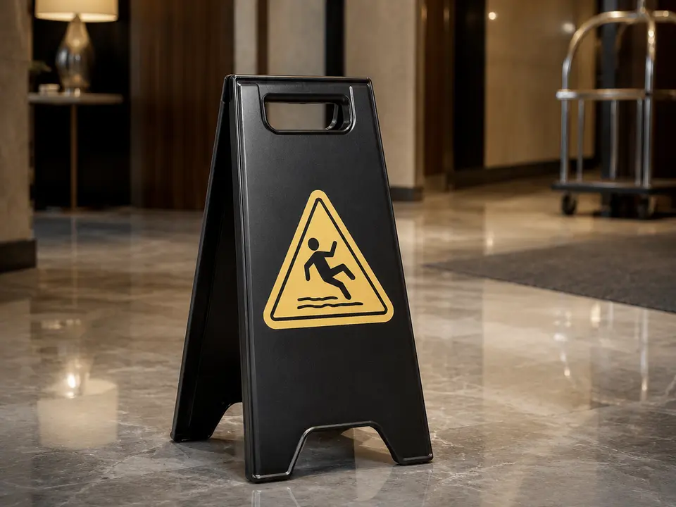Wet-Floor Signs for hotel housekeeping and commercial janitorial operations