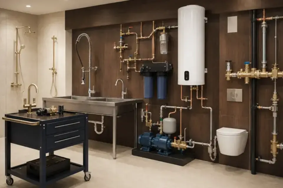 Hotel plumbing and utility service area requiring controlled janitorial access