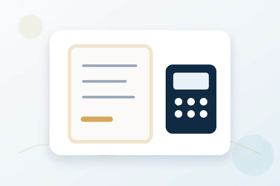 Illustration of a commercial quotation and calculator
