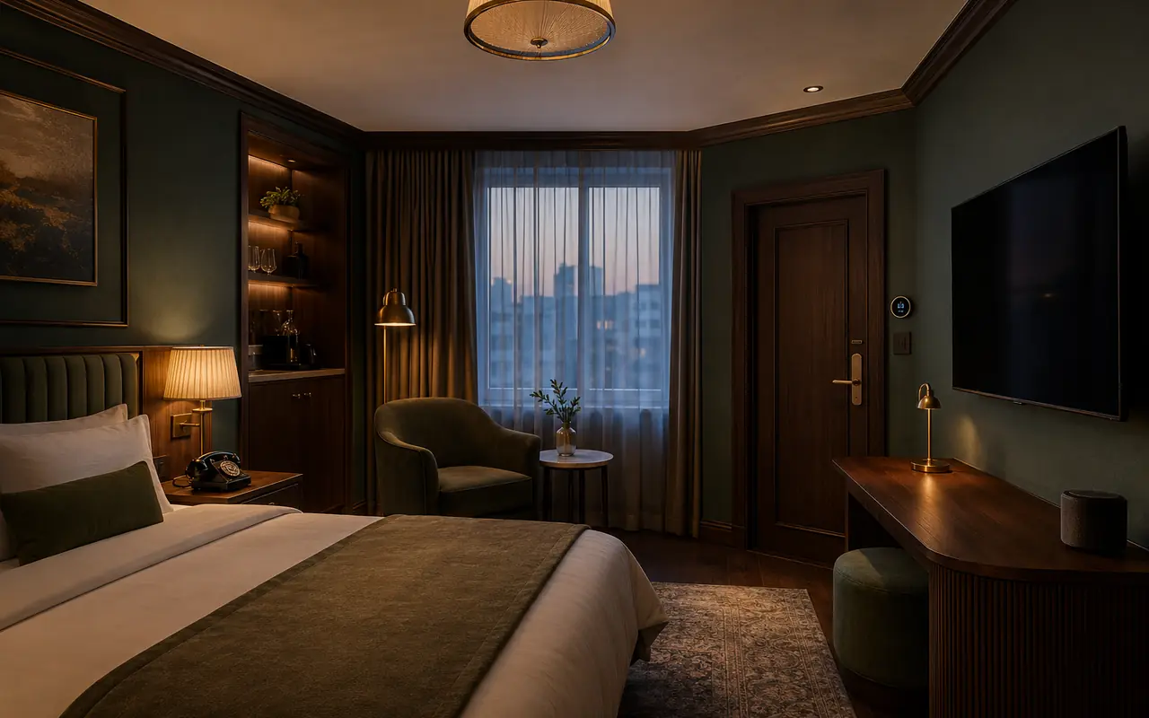 Boutique hotel room electronics package