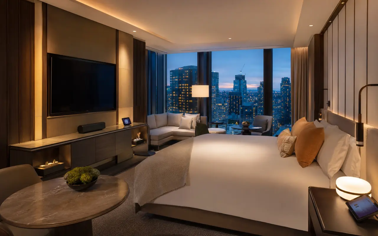 Five-star city hotel guest-room electronics
