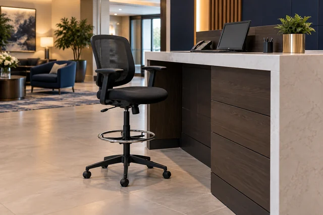 Drafting-height desk chairs