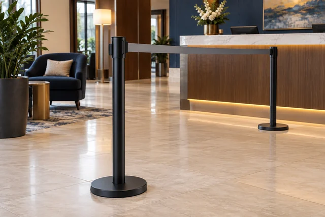 Retractable belt barriers