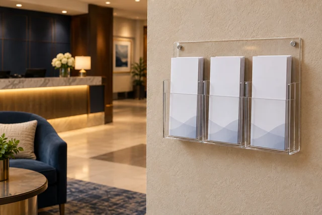 Wall-mounted brochure holders