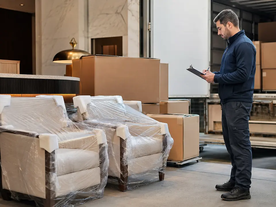 Protected delivery planning for lobby and reception equipment