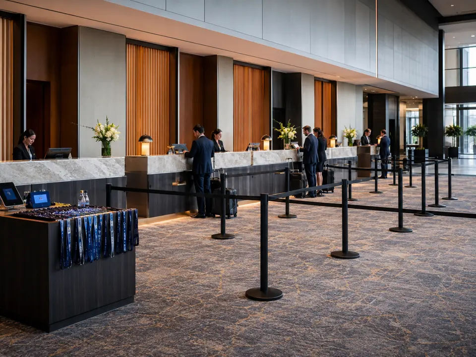 Convention hotel check-in environment