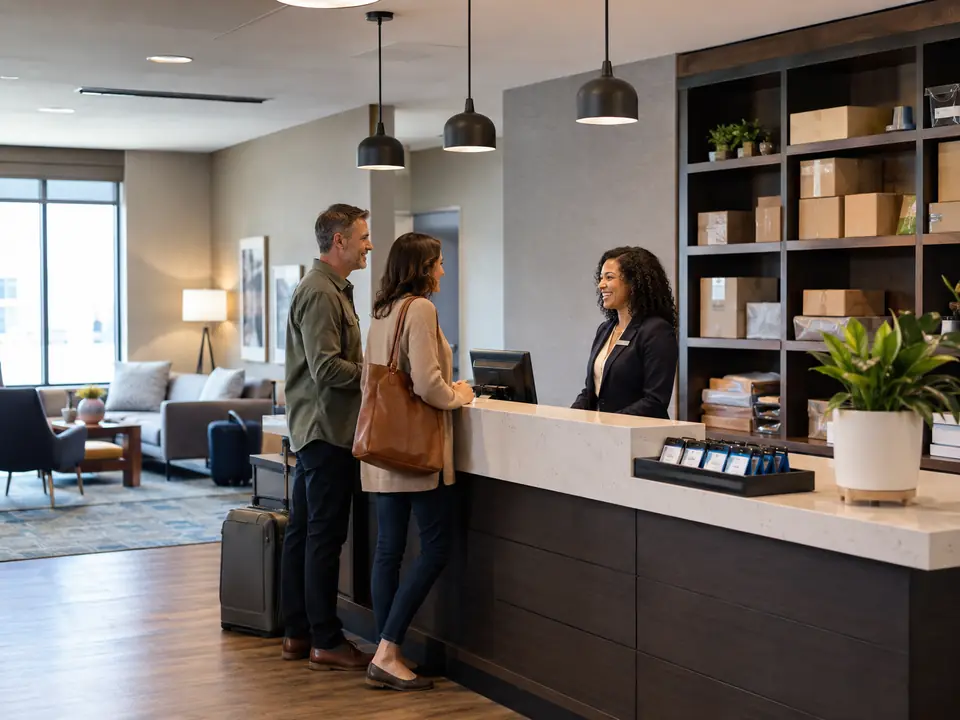 Extended-stay hotel front-office environment