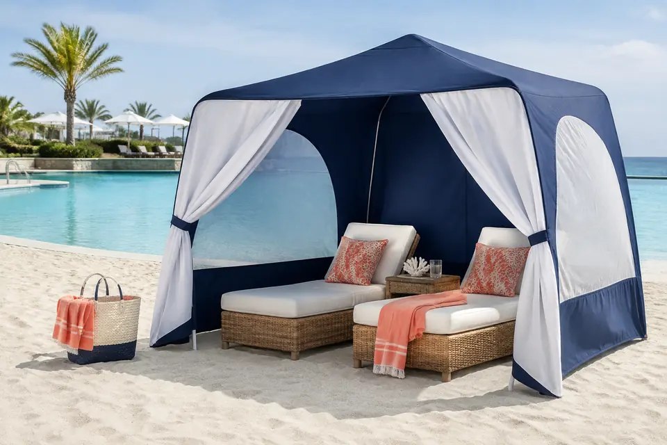Beach Cabanas & Shade Tents for resorts, hotels, and aquatic facilities