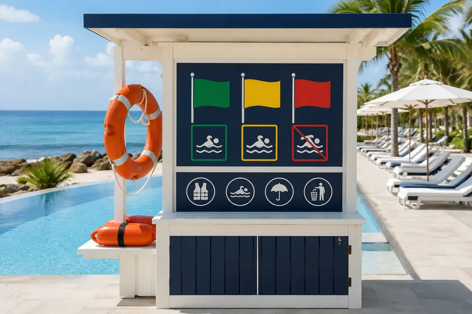 Beach Safety Flags & Signs for resorts, hotels, and aquatic facilities