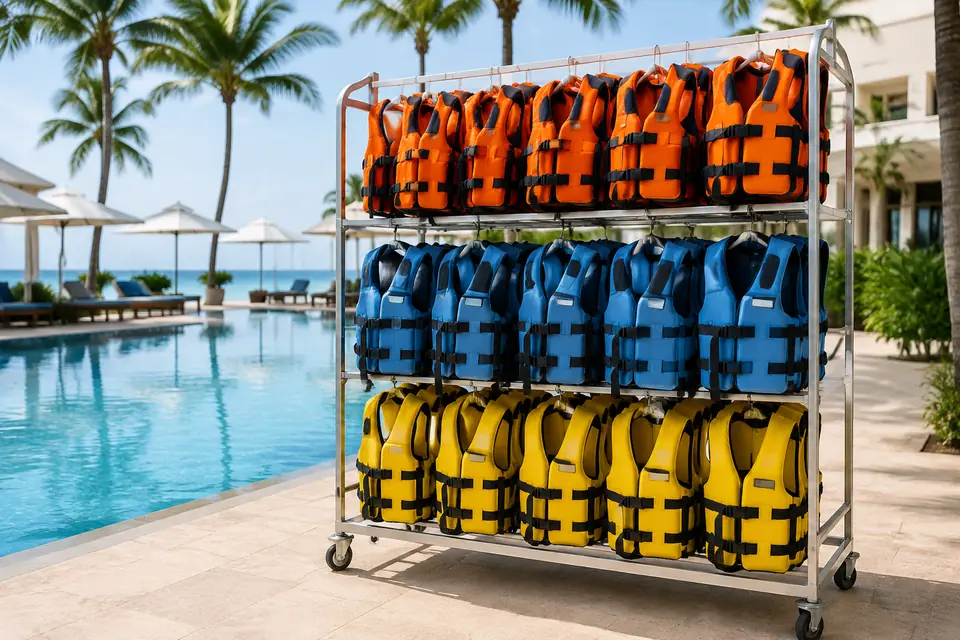 Life Jackets for resorts, hotels, and aquatic facilities