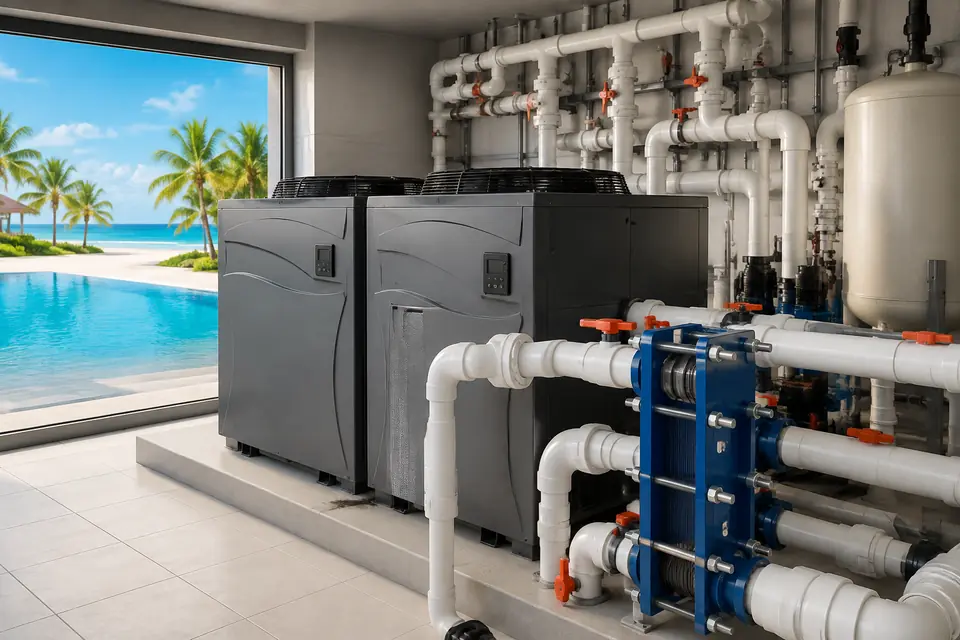 Pool Heating Equipment for resorts, hotels, and aquatic facilities