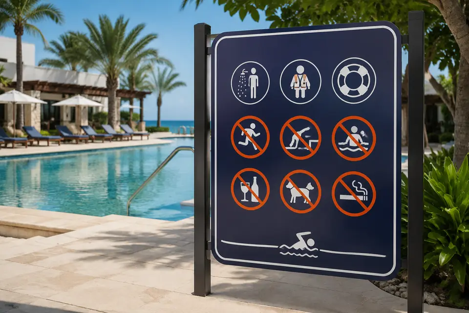 Pool-Rules Signs for resorts, hotels, and aquatic facilities