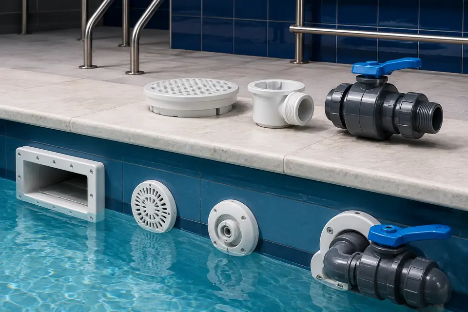 Skimmers, Drains & Fittings for resorts, hotels, and aquatic facilities
