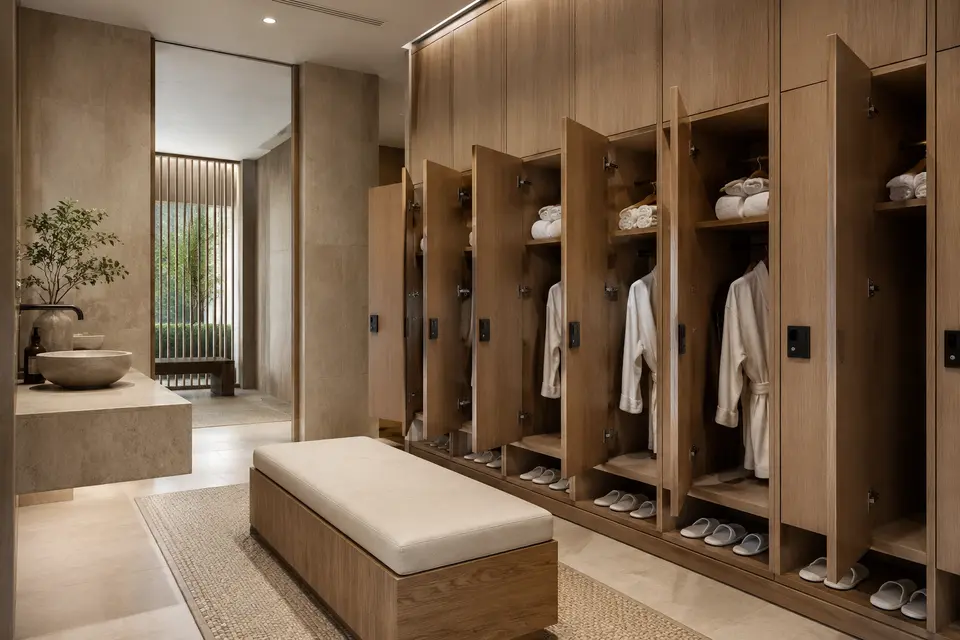Lockers for commercial spas, salons, and wellness properties