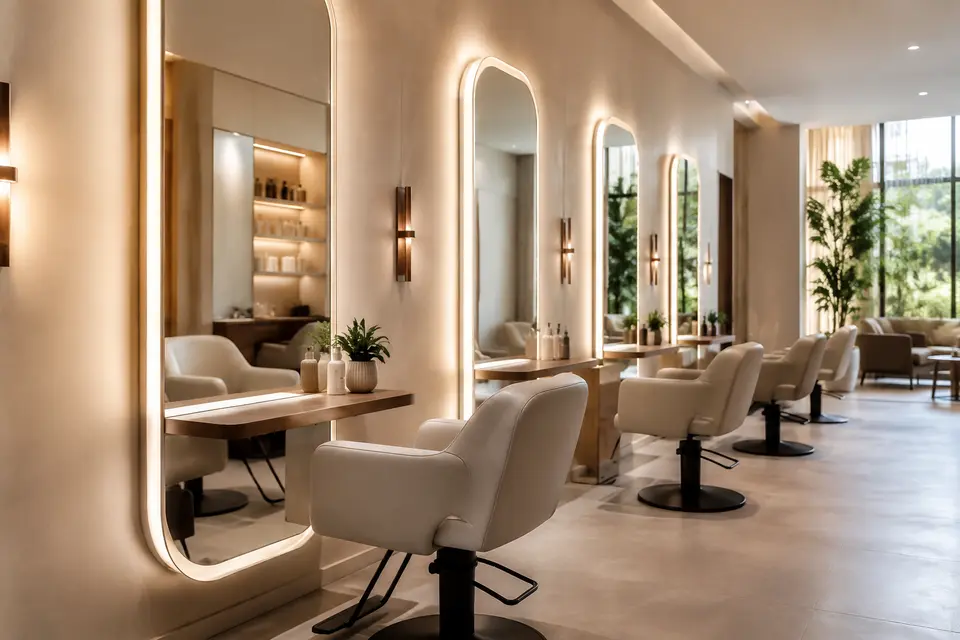 Salon Mirrors for commercial spas, salons, and wellness properties
