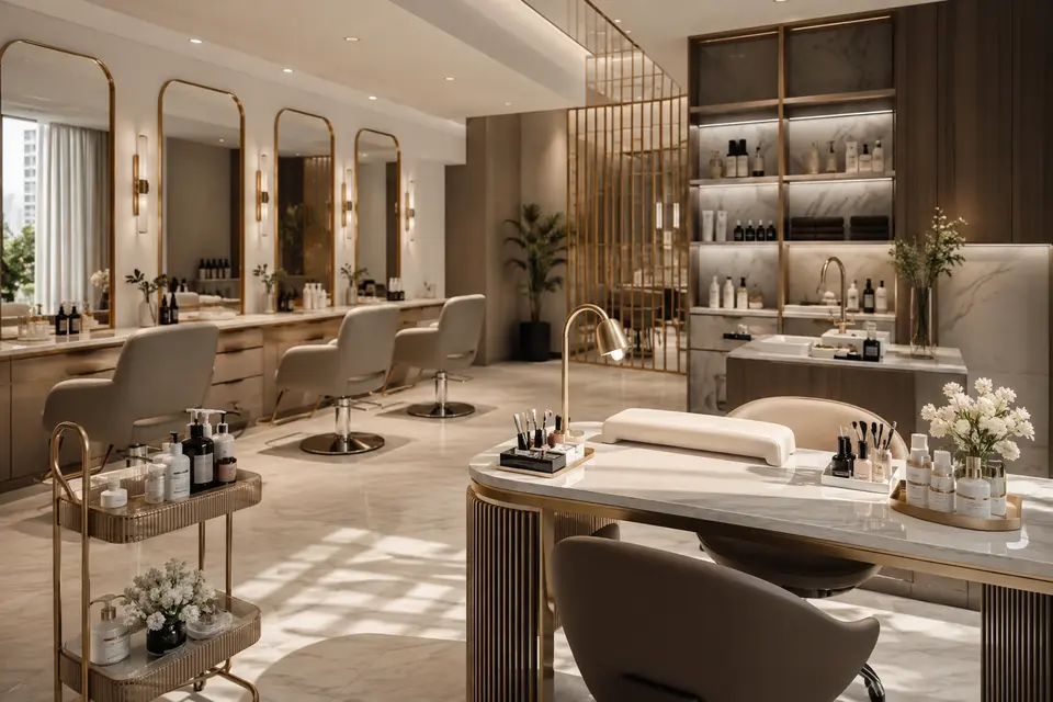 Commercial salon and nail floor