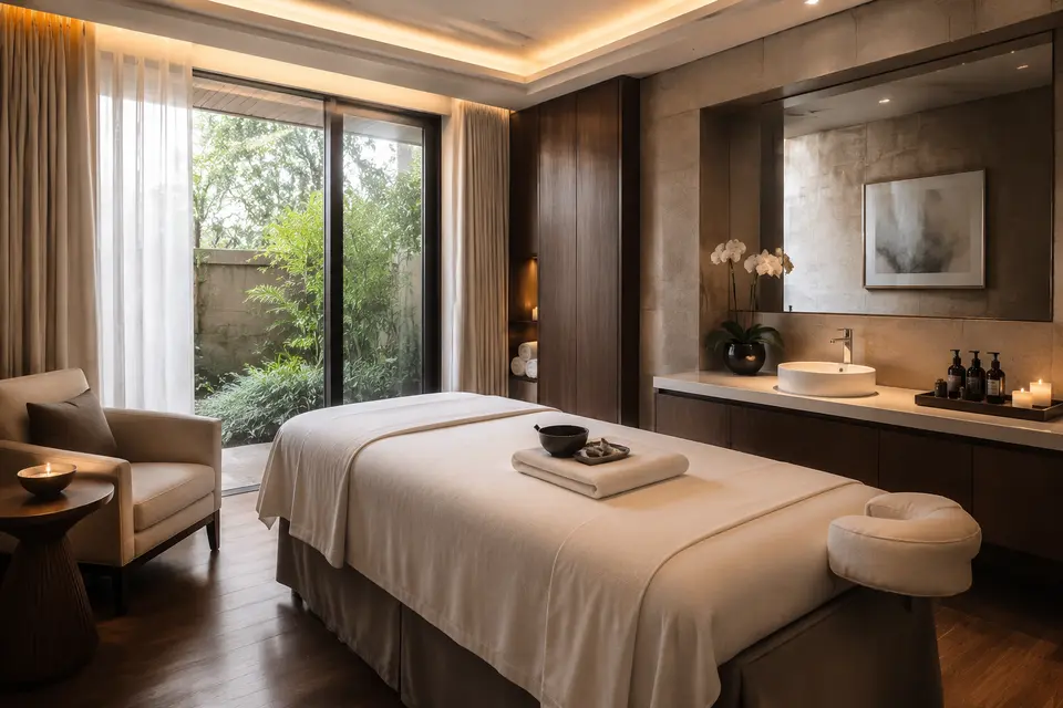 Coordinated commercial spa treatment room