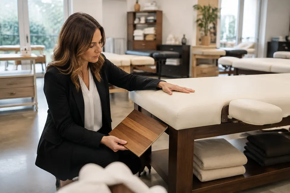Physical spa product and material sample review